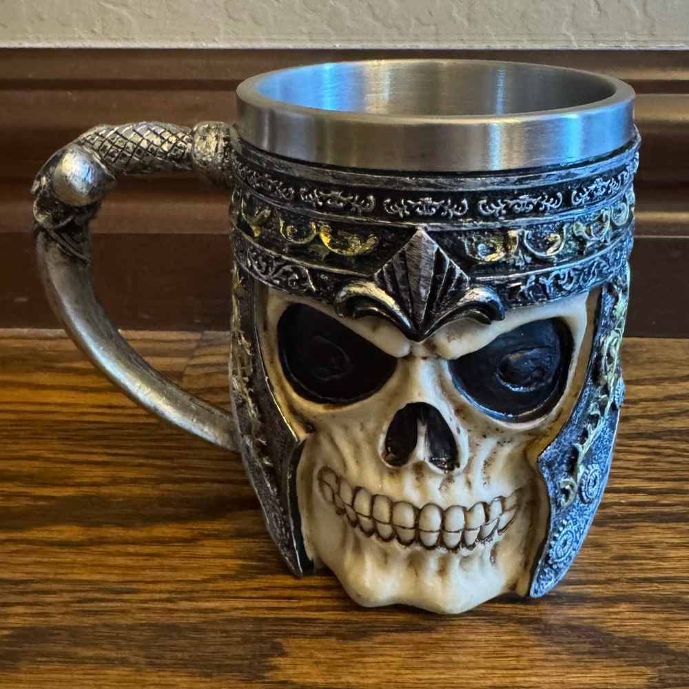 Viking Stainless Steel Skull Coffee Beer Mug